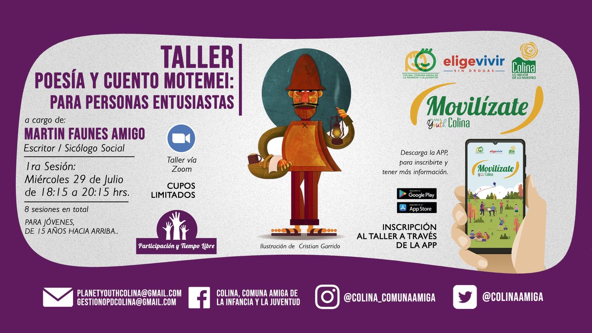ColinaAmiga's tweet photo. 👀 Aún quedan cupos en estos talleres‼️⚠️
🗣📣 Apúrate que ya comienzan‼️
Descarga la app #MovilízateColina e inscríbete en los talleres que más te interesen. 😉👌 https://t.co/OwUFG0XcYB