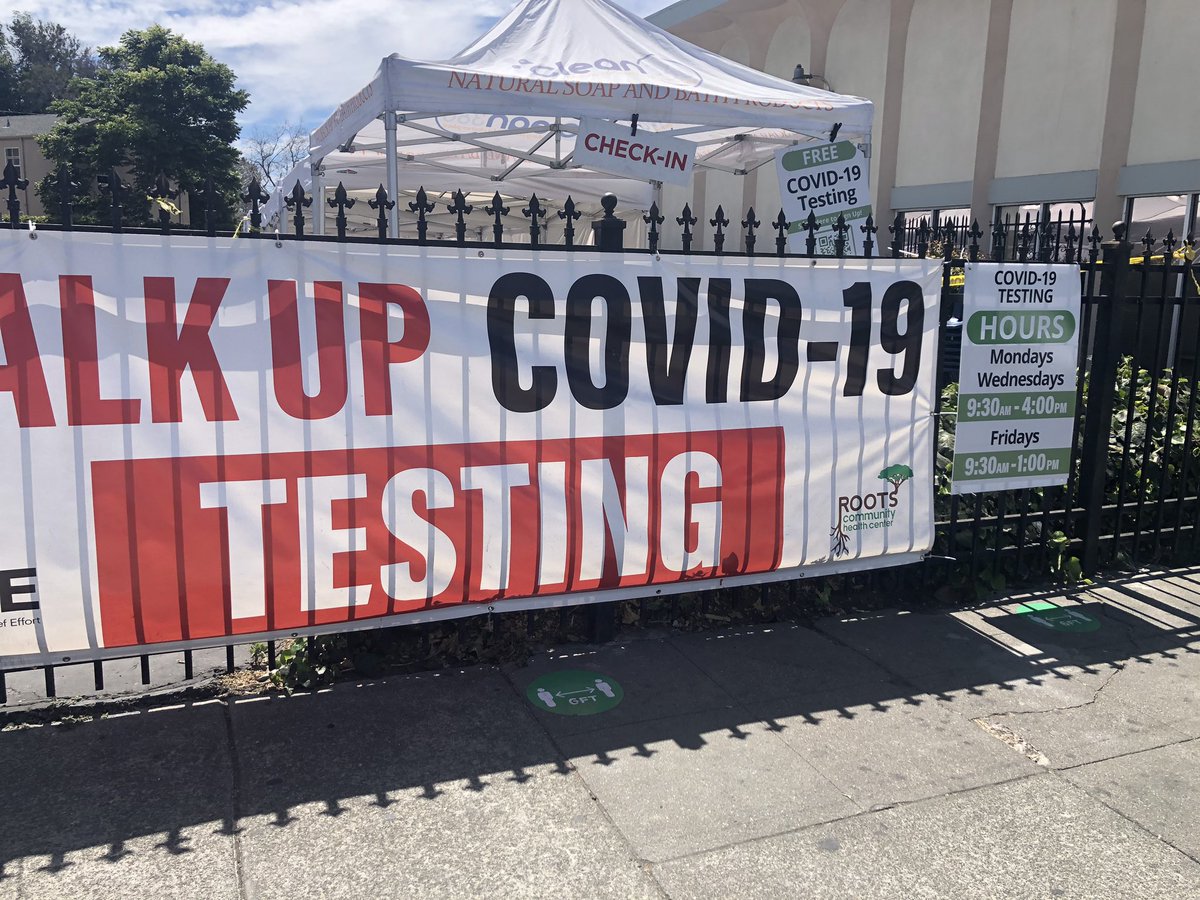 As for  @RootsEmpowers on 99th Ave, you don't need an appt., but contrary to info I've seen online, their testing site closes at 1pm Fridays.The folks there told me to come early, cause the line will wrap around the block.FYI  @Oaklandside  @oakland