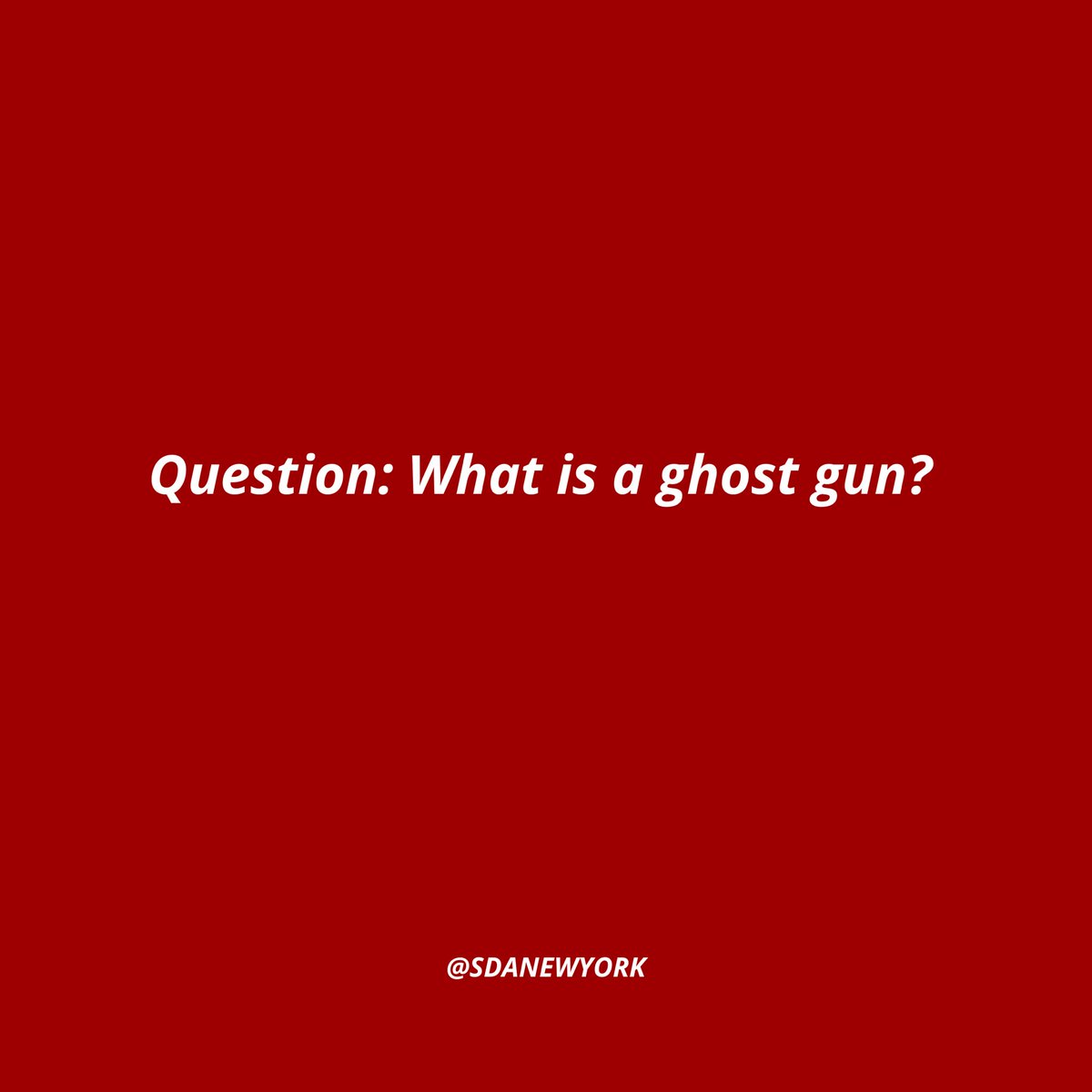 SDANewYork's tweet photo. Because they are unserialized, ghost guns are untraceable. This Tuesday we’re hosting @everytown policy experts for a presentation and conversation about this threat to public safety. RSVP: https://t.co/4O0VwtekaI

#StudentsDemandAction https://t.co/HRkA81waOb