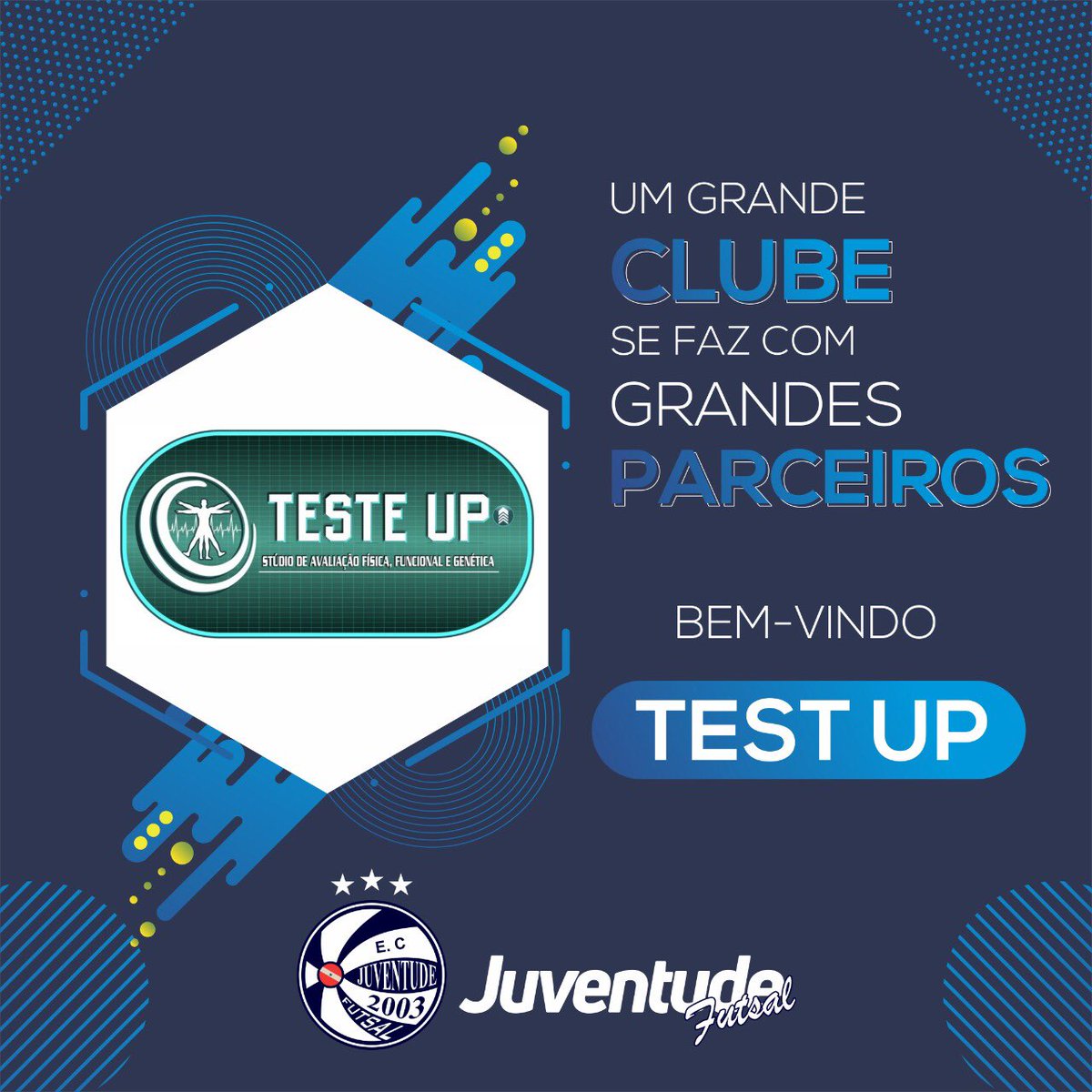 juvefutsal_pa's tweet photo. A família está aumentando. Chegou a TESTE UP. Agradecemos o apoio e confiança. Seja bem vinda!
#TESTEUP
#ECJF https://t.co/BoHuKIASh3