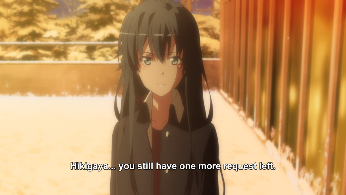 of the simulcast era. The first episode of Oregairu S3 contains TL errors that nobody qualified to translate JP>E could ever make, regardless of lack of time, sleep, or context starting from the very first line. (Should be "Hikigaya. We still have your request to complete.")