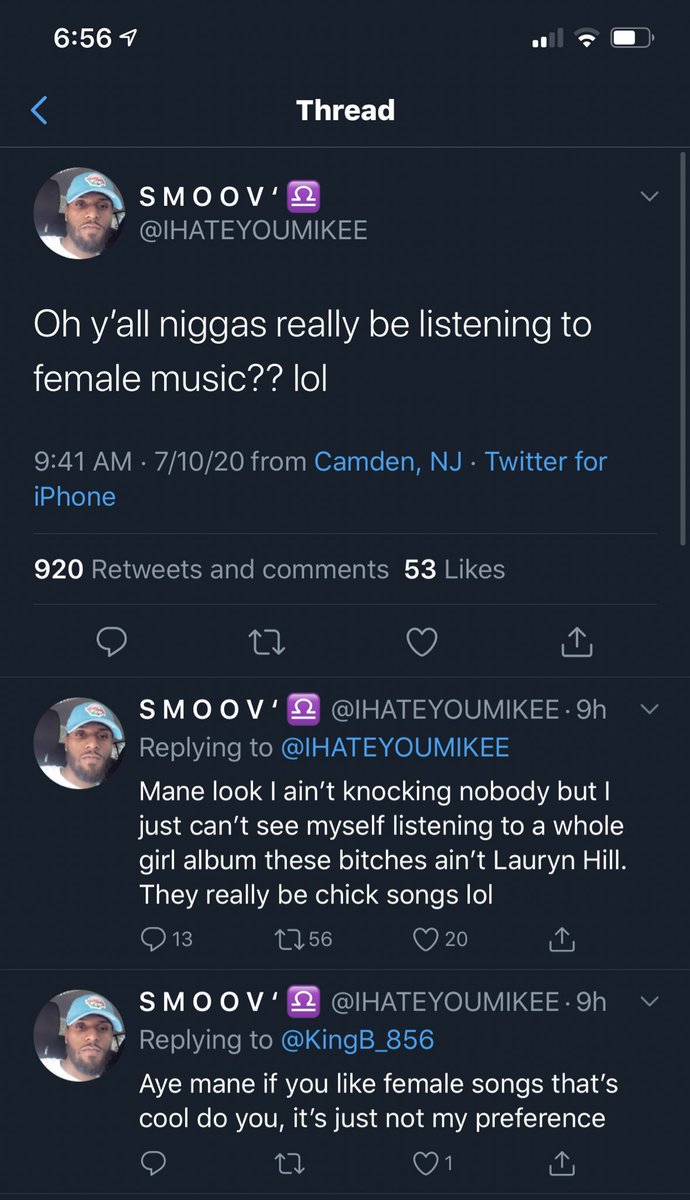 You are gay if you like female artists. Bet NOT let a woman come on the track while you listening.