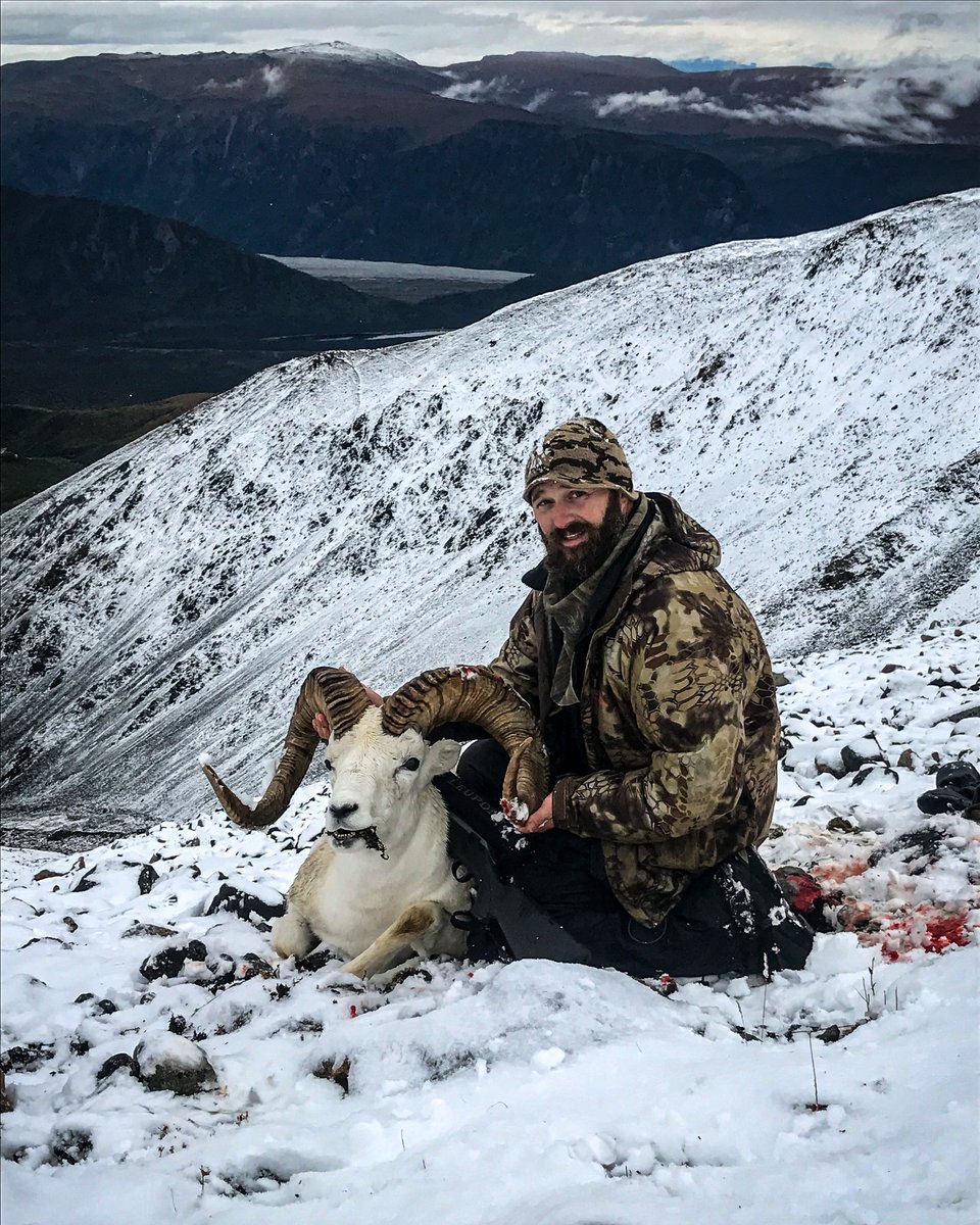 guidefitter's tweet image. &quot;My 7th DIY Dall Sheep Hunt, First Ram harvested. 12y/o ram killed at 6,000ft after watching him for 8 hours while sitting through a blizzard and 50-60mph winds.&quot;

—Seth Wietgrefe, Guidefitter Verified Military Insider

#fullcurlfriday #guidefitter #weliveforthis