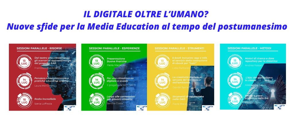 😉👉Vi presentiamo le sessioni parallele del 13-14-15 luglio 
👩🏻‍💻Info, iscrizioni e zoom meeting medmediaeducation.it/summer-school/…

📣Il MED è accreditato presso il Ministero dell’Istruzione per la formazione del personale docente
#summermed20 #sofia #mediaeducation