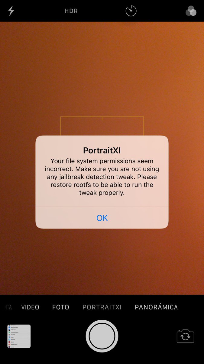 Cheloloco_17's tweet photo. @foxfortmobile no se que le pasa, la instale de nuevo ya que re instale el jaibreak de checkra1n y al re instalar PortraitXI, me dice que debo activarlo desde ajustes, lo hice y entro y esto aparece, y me cierra la cámara, #help https://t.co/5hPeD7Ozg9
