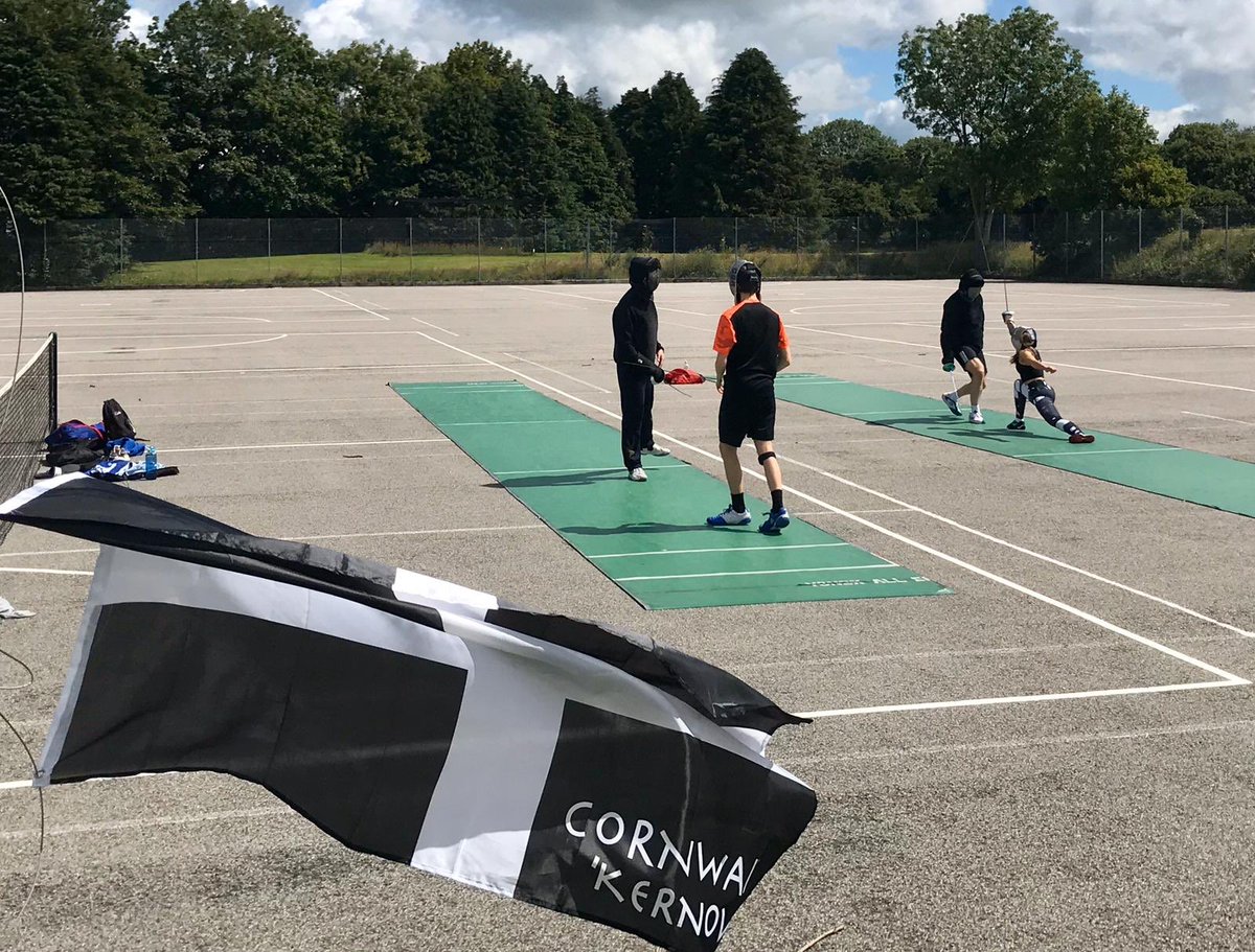 trurofencing's tweet photo. Back on the (outdoor) piste...Head Coach @jonsalfield and Asst Head Coach Balazs Kurucz worked through 12 lessons today, with almost 40 more booked for next week! https://t.co/PzFsFRFfIZ