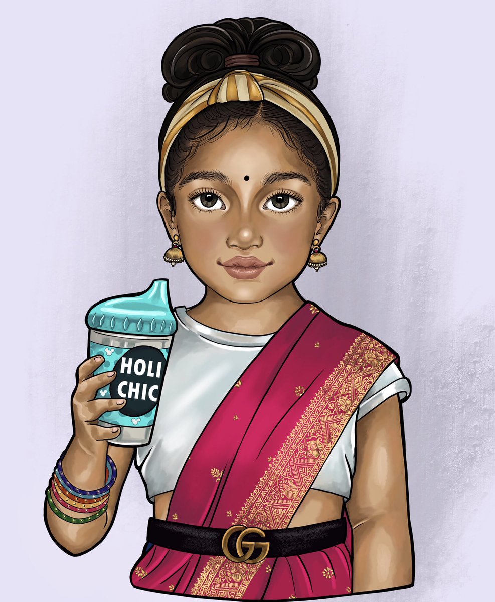 SookhamSingh's tweet photo. “Gudiya” sipping some chic summer drink in that cute saree!
This illustration is my collaboration with @holichicbymegha and is now available on tees for babies, toddlers and teens💜
#art #illustration https://t.co/1oW8p82Jmt