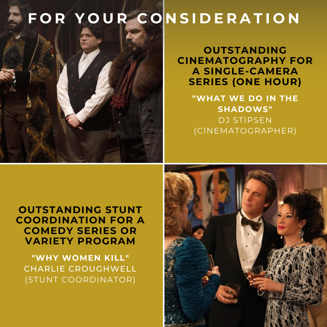 Impact24PR's tweet photo. For your consideration… 🎬✨ (9/9)
.
@middlecam, @hairbylawrence, @jeremytisser, @kaela_dobson, @shierozow
.
#FYC #Television #BehindtheCamera #WatchmenHBO #WeStandCorrected #ShadowsFX #WhyWomenKill #WuTangonHulu https://t.co/YstOYj5X9w