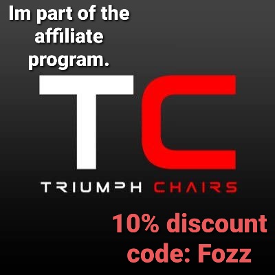 FozzdikesWorld's tweet photo. Took a chance and got accepted 
By @TriumphChairs pretty excited and proud of myself.
Thank you everyone who has supported me in this community 
#SupportSmallStreams #supporteachother #triumphchairs 
#affiliate #TwitchAffilate #gamerlife #supportstreamersconnect @tools_by_ezio https://t.co/ur79lVOVNW