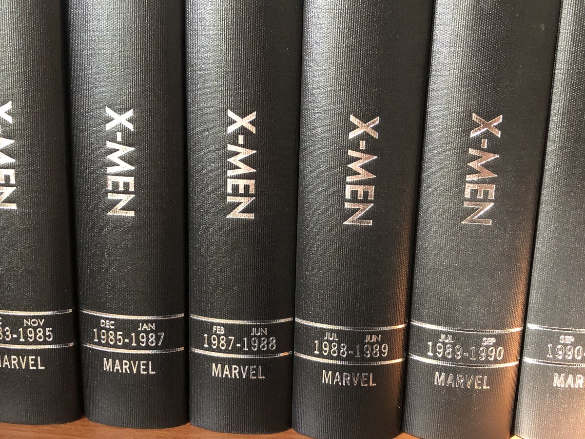 New comics back from the bindery! This is the motherlode: 20 years and 25 books of  #XMen continuity, 1981-2001, including all x-overs and miniseries.cThis project had languished in my to-do pile for several years, but shelter-in-place finally gave me time to finish it up.