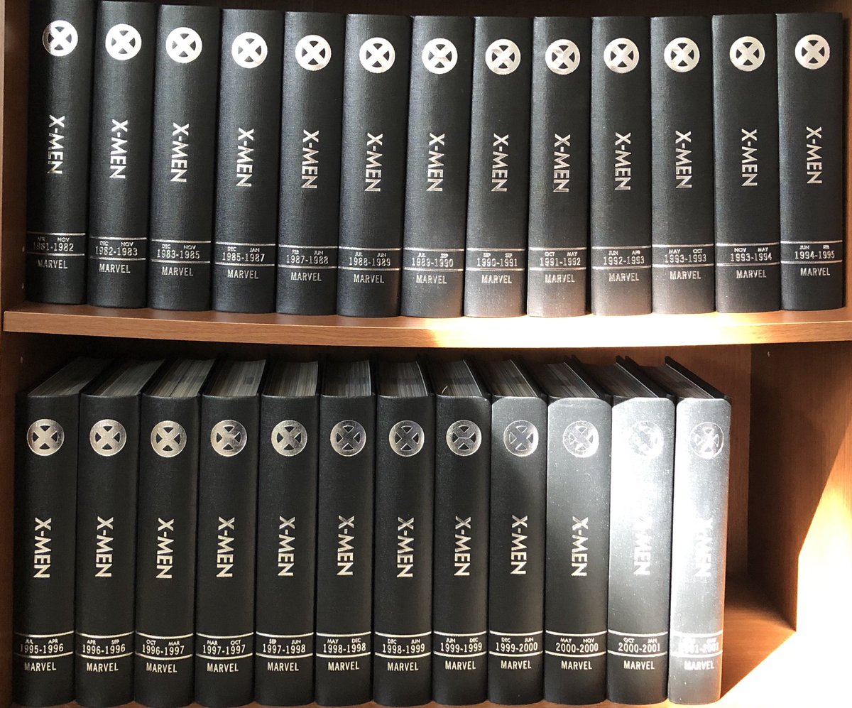 New comics back from the bindery! This is the motherlode: 20 years and 25 books of  #XMen continuity, 1981-2001, including all x-overs and miniseries.cThis project had languished in my to-do pile for several years, but shelter-in-place finally gave me time to finish it up.