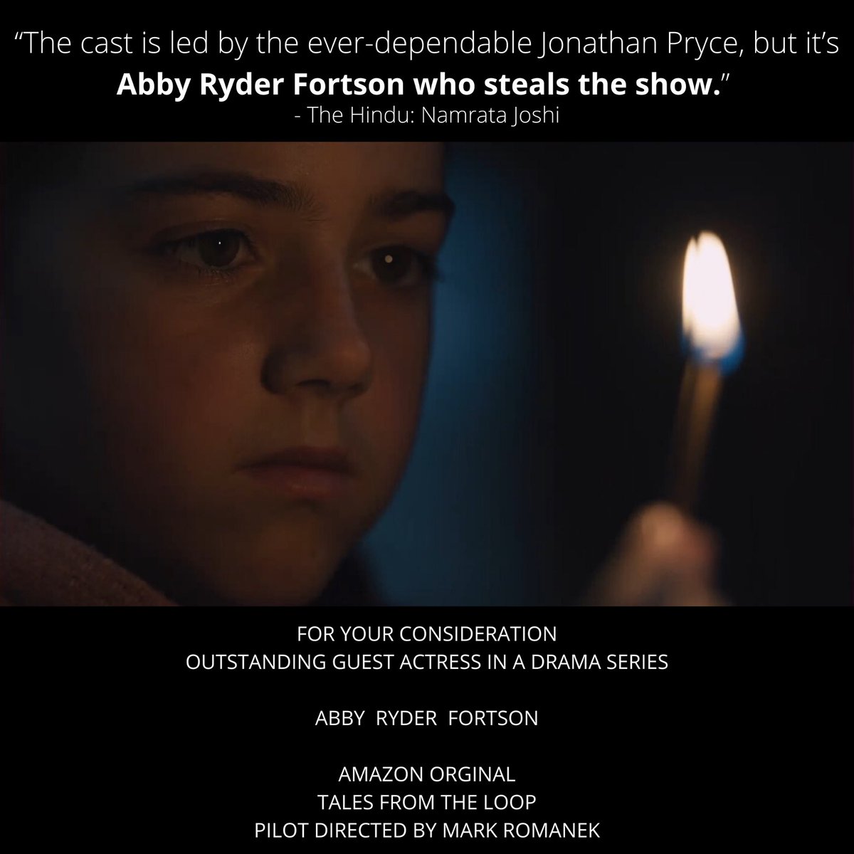 AbbyFortson's tweet photo. #FYC #Emmy2020 @AbbyFortson #TalesFromTheLoop @AmazonStudios @PrimeVideo @DisneyStudios @markromanek @DuncanJJoiner @jeffCArchives https://t.co/M5kIAFs5tG