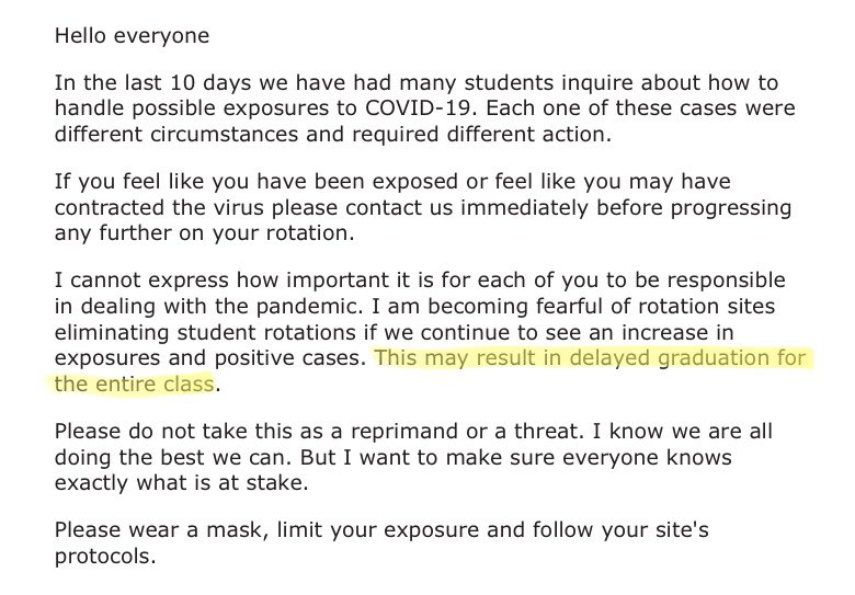 KinleyJorgensen's tweet photo. if i graduate late bc y’all are going out and not wearing masks, i WILL send you my studen loan bills https://t.co/L88fTmuFYn