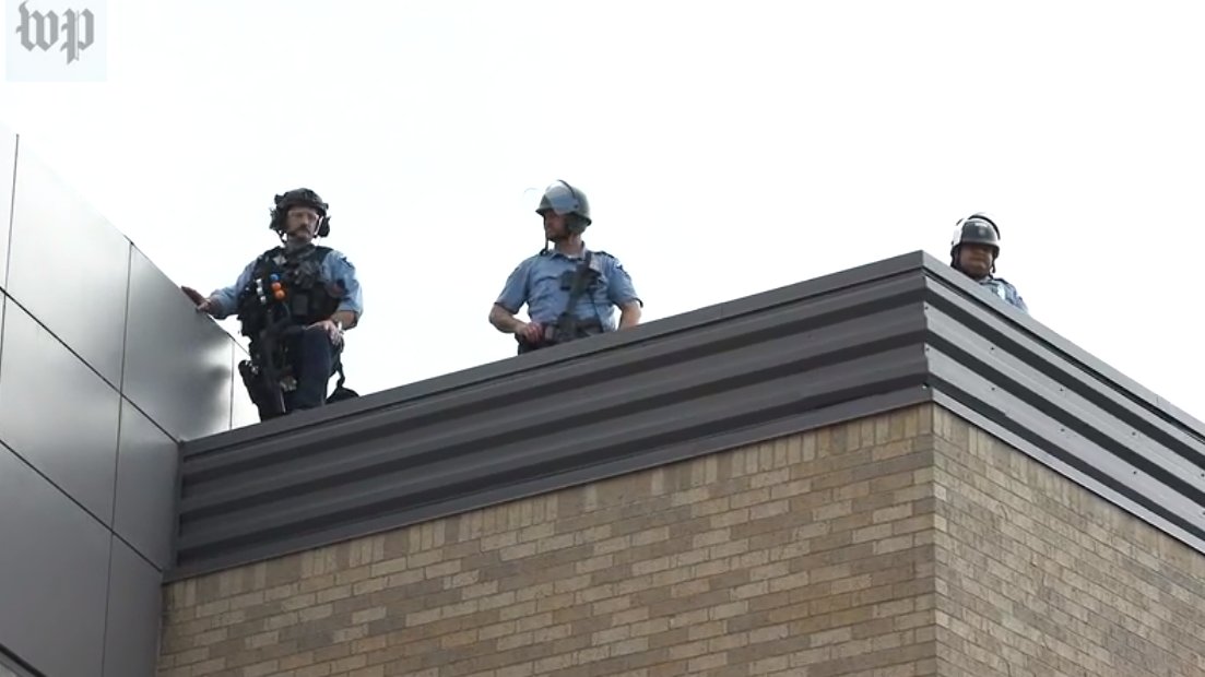 On May 28th, a Washington Post video describes a tense siege situation at the police precinct. Cops stand guard on the roof. The windows and doors were boarded up overnight to keep out protesters. A crowd throws rocks at the building on camera. https://www.washingtonpost.com/video/national/protests-over-george-floyds-death-intensify-across-minneapolis/2020/05/28/c1dd12f2-e070-4162-ac43-0254f15d23a9_video.html