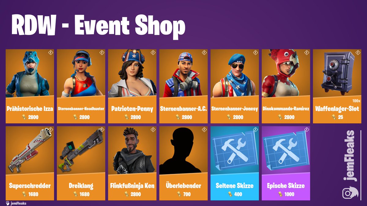 jemFleaks's tweet photo. RDW - Update Event Shop
#Fortnite #RetteDieWelt #EventShop https://t.co/03EnVmWLKT