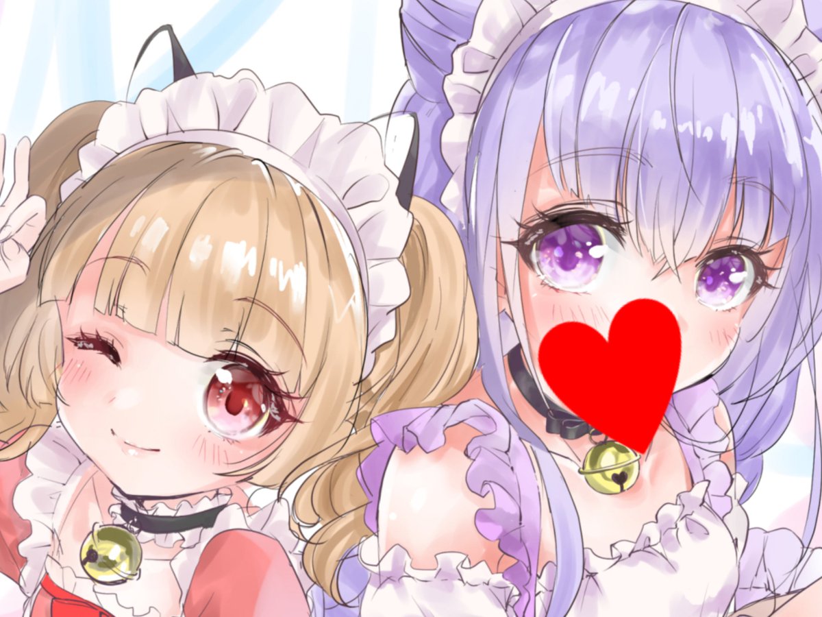 「2人ともお顔納得いかなくて描き直しまくって何とかここまでまとまった…最近不調!く」|小笹あんこ＠レイフレ28のイラスト