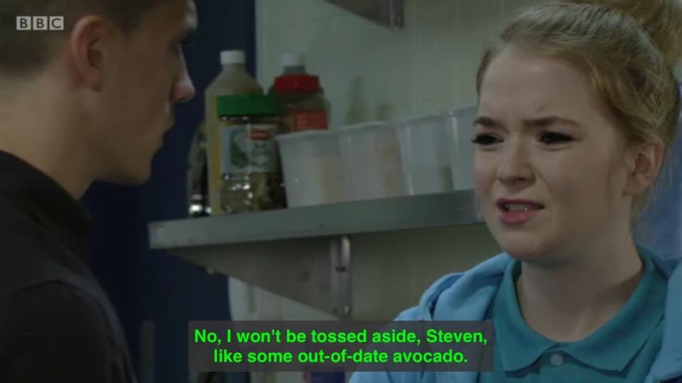 TVAddict2K26's tweet image. Three years #EastEnders #Avocado