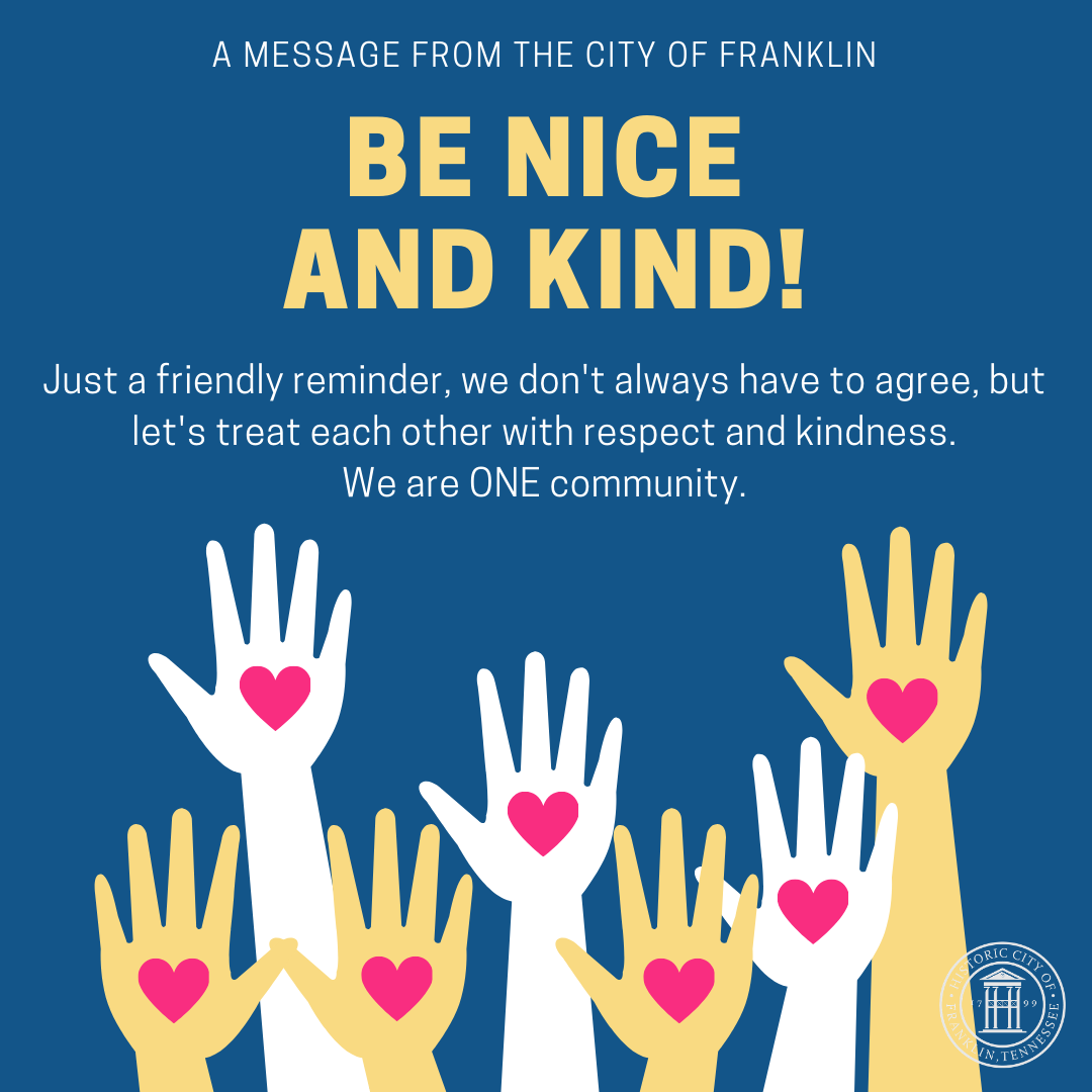 A message from the City of Franklin

#CityofFranklin