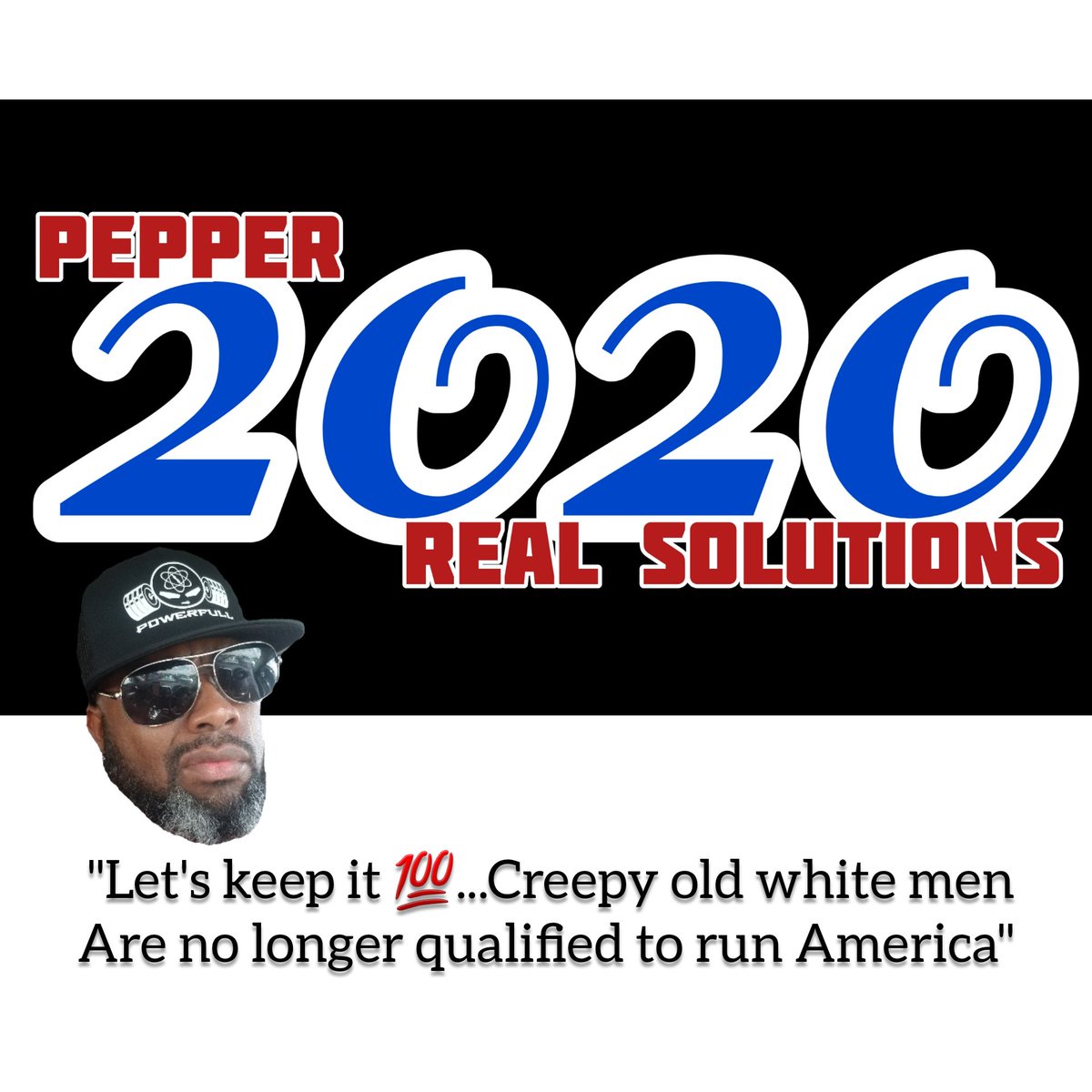 PepperLamb's tweet photo. Real Problems - Real Solutions! I am the most qualified candidate, easily! "This is real" merch coming soon! Donations to the #Pepper2020 #Pepper4Prez campaign can be made on venmo @PepperLamb or cash app @$PepperLambComedy #EGN #PepperLambComedy #PowerfullComedy #Election2020 https://t.co/UNOUN9b6j3