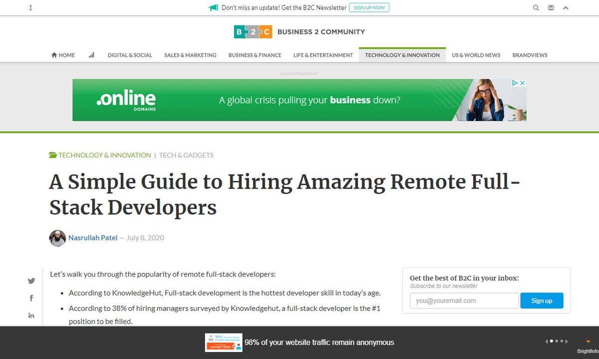 codecidedotnet's tweet image. A Simple Guide to Hiring Amazing Remote Full-Stack Developers
#remotefullstackdevelopers #project #team #fullstackdeveloper #candidate #remotework
via business2community.com
☛ amp.gs/wZ9g