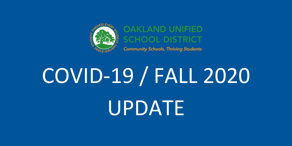 OUSD is announcing that school will begin on August 10, 2020 with all students in distance learning. From there, students will be brought back to campuses in phases for in-person instruction as safety allows. Read more at ousd.org/covid-19updates