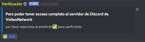 VeltenNetwork's tweet photo. 300 Verificados en Discord 🎉🎊
No es mucho pero es trabajo honesto 😂 https://t.co/KEHLn1RUBX
