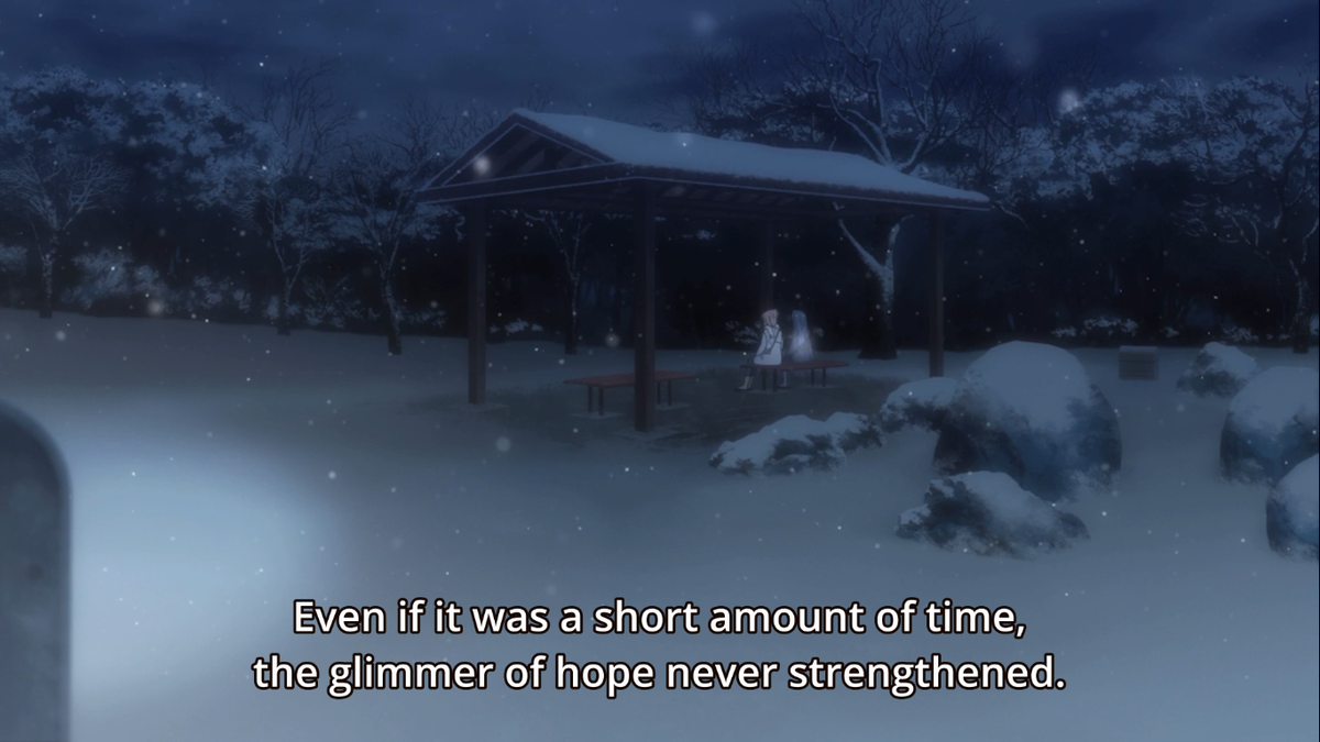 Both subs were wrong here. 8man is speaking theoretically. "Even if we had some more time, that glimmer of hope will never shine brighter" is how I would TL it. He's saying that no amount of time will solve their problem"僅かな時間があったとしても、かすかな希望はふえたりしない"