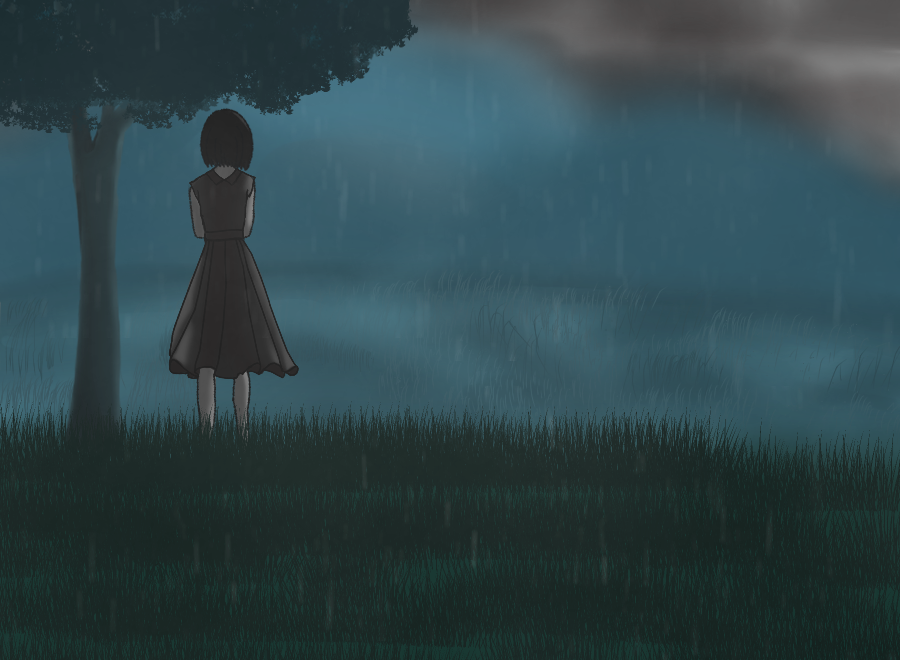PowerStory's tweet photo. 夏なので梅雨の絵を描いてみた
霧が掛かってるから山などの色を変更させるの難しいですね https://t.co/FuXwdzCUlb