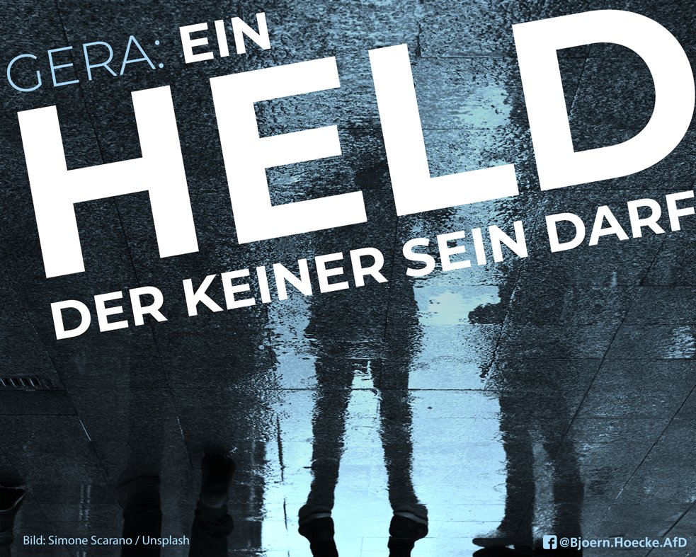 BjoernHoecke's tweet photo. Ein Held, der keiner sein darf. 
Mehr dazu: https://t.co/Ter8BjgIgR https://t.co/hqMCIb1rEE