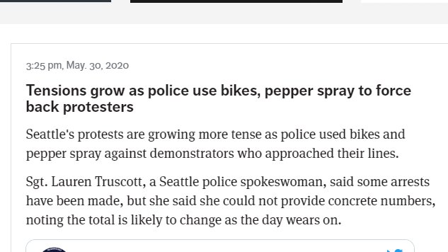 at 3:25, the Times reports a series of police attacks on demonstrators