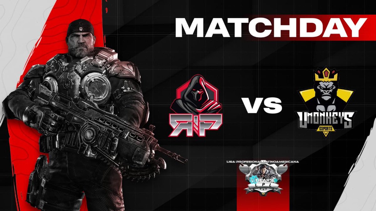 ☠️ FASE DE GRUPOS ☠️

☠️ SEGUNDA FUERZA ☠️

JORNADA 1 

Estos grandes tiene sed de Victoria ☠️

Hoy a las 21:00 por <a href="/DeporteDigitalH/">Deporte Digital 01</a> Y <a href="/DeporteDigitalR/">Deporte Digital 02</a> 

Nos enfrentamos 🆚 <a href="/UMonkeysMx/">U-Monkeys 🔥</a> 

Venga #GoRipers☠️

#4everRipers☠️ #LPL #Gears5