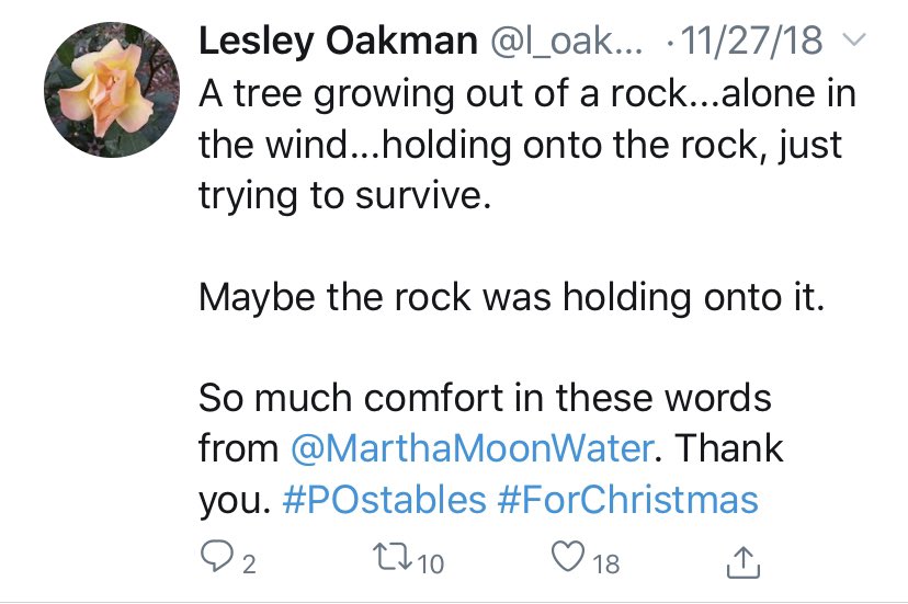 MarybethMkprudz's tweet photo. #POstables I couldnโt find a full tweet of #LesleysHashtags #ForChristmas(itโs not shown nearly as often as the others) but in this one Lesley highlights 1 of our fave scenes: #TreeGrowingFromARock! And Iโll add #ImNotAnAngel #AProvocativeThought #TakeCareOfThatLittleLetterWriter https://t.co/4BkiaB8G2H