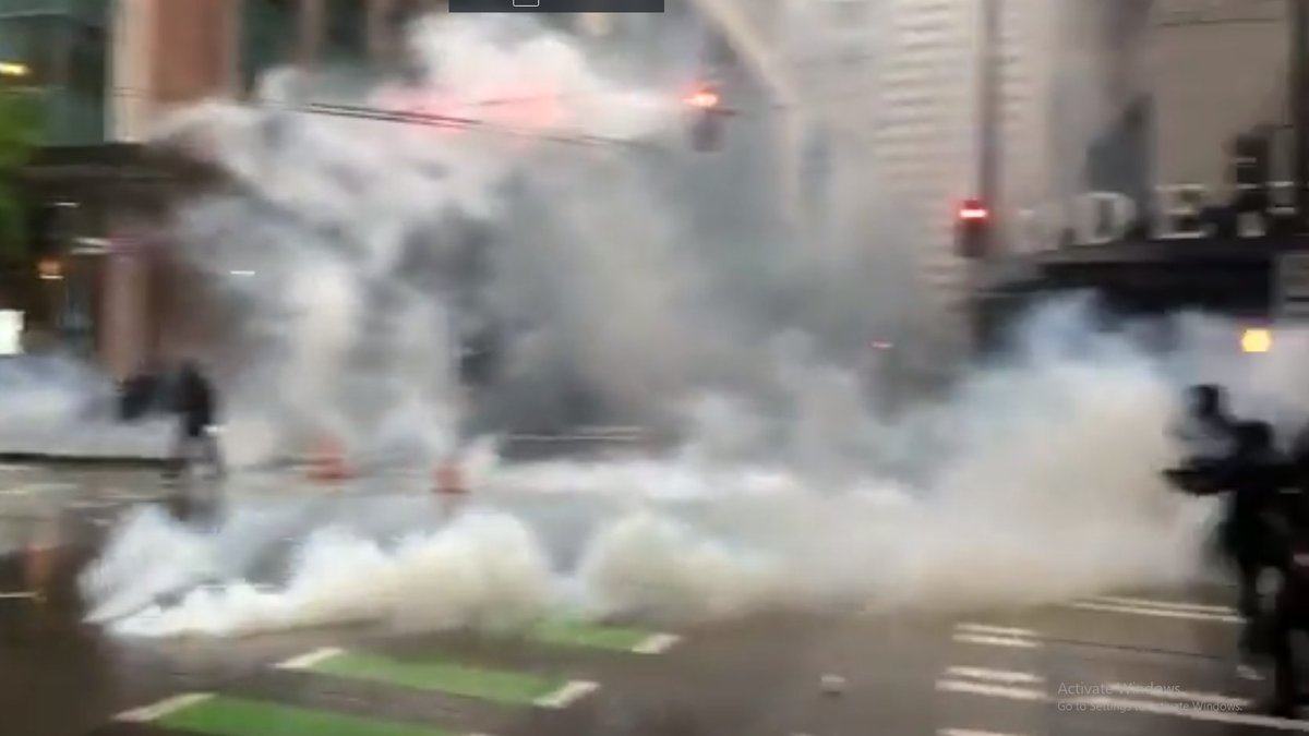 6:21 P.M. Paul Roberts uploads a video showing SPD deploying teargas in streets that do not even have protesters present, simply flooding the streets with chemical smoke to clear out even random pedestrians  https://twitter.com/Pauledroberts/status/1266901775598055424