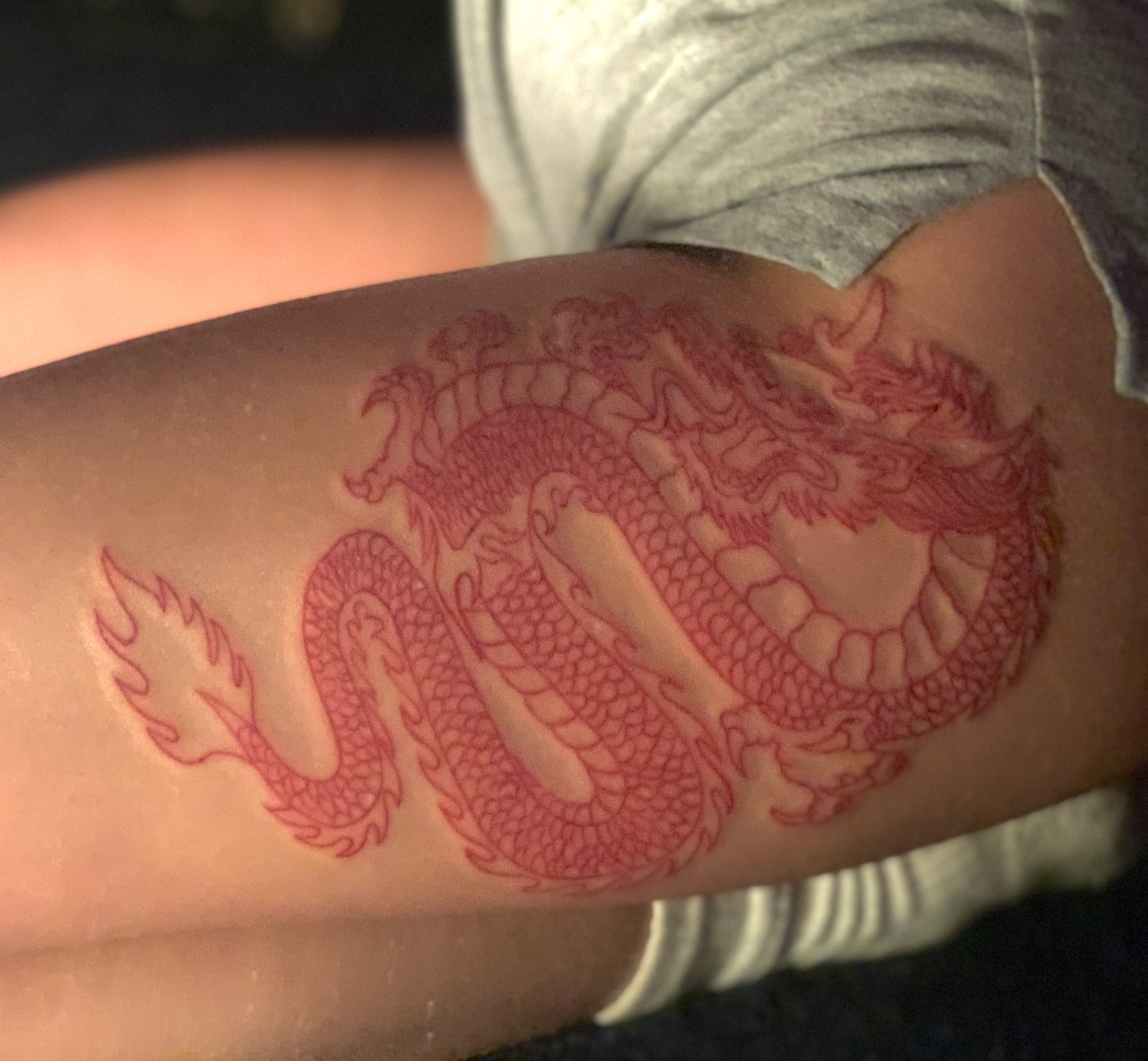 Red Dragon Hip Tattoo  Tattoo Ideas and Inspiration  Red ink tattoos Hip  tattoos women Ink tattoo