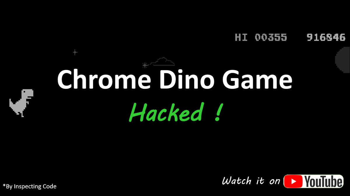 fauceter20's tweet photo. Chrome Dino game hacked by inspecting code..
Video link : https://t.co/IitYAvNnvK
#Chrome #chrome_dinogame
#HackedByRules #Code4Green https://t.co/5DHedqZYto