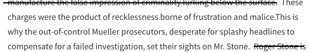 5/ More likely, it was the fact investigators had evidence Stone was transmitting highly accurate information about Wikileaks/Russia’s efforts to help Trump to the campaign. And Stone & others were clearly lying about it. Also, If anything, the Mueller team was most unsplashy.