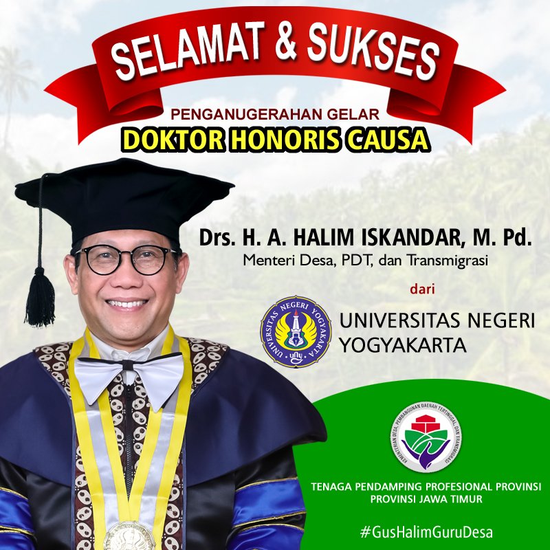 Re_SabdaCinta's tweet photo. #tppbangkalan mngucapkn selamt &amp; sukses ats pnganugrahn Gelar DHC bpk @halimiskandarnu . Semoga manfaat dan barokah. Amin..
@jokowi 
@halimiskandarnu 
@anwsanusi 
@malik_haramain 
@taufikmadjid71 
@fachrilabalado 
@DewantoAndry 
@kpw4jatim 
#GusHalimGuruDesa
#tppbangkalan https://t.co/p7Ox7XiYaH