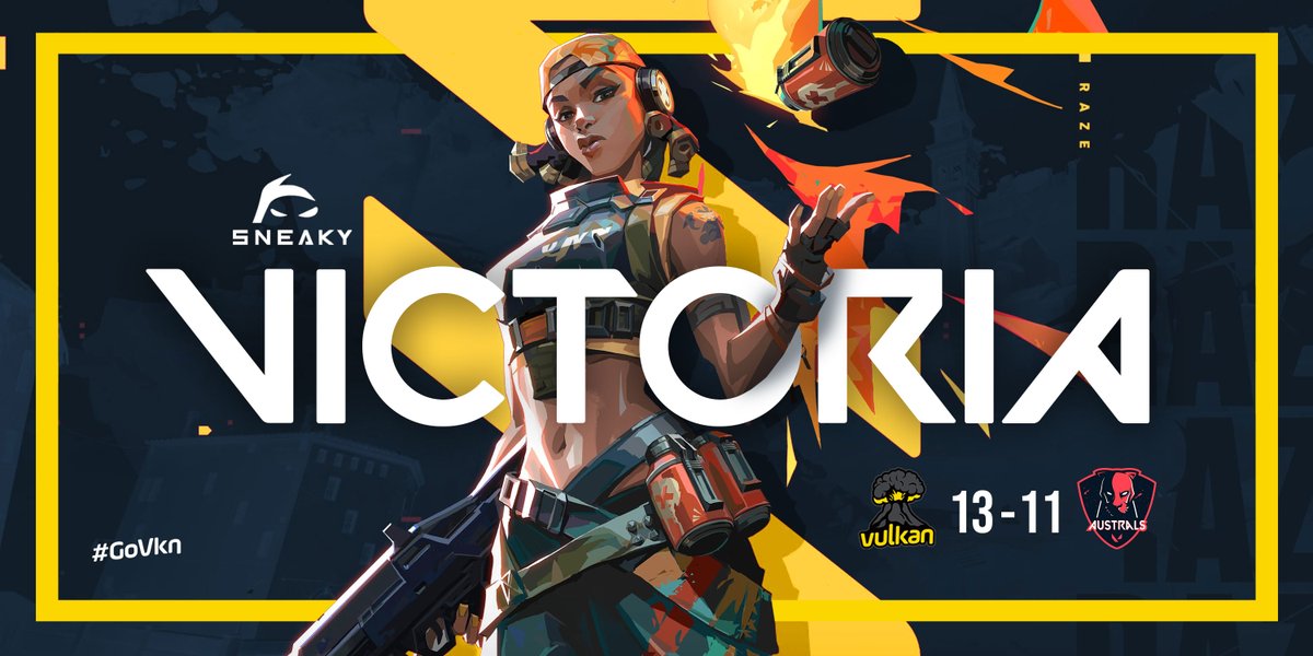 Vulkangg_tw's tweet photo. #VALORANT
VICTORIA!
Con un excelente comeback nuestro equipo logra una increíble victoria frente a @AustralsEsports para avanzar a la semifinal del #SneakyOpen 🏆 de @SneakyGGOK.
GGWP!
#GoVkn 🌋 https://t.co/vEv92Ju672