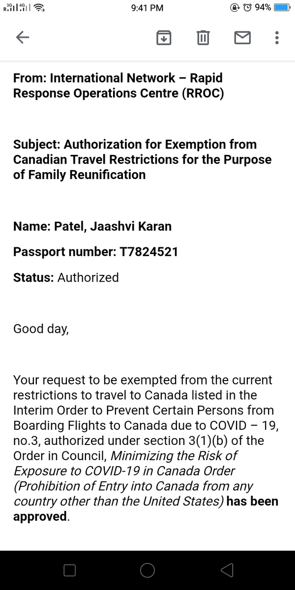 KaranPa46354020's tweet photo. Can my wife Travel to Canada with Open work permit with job offer and my daughter has visitor visa but I received travel exemption letter from IRCC. Anybody travel with Open work permit recently with this letter .Please advice. @airindiain @CitImmCanada @CanBorder @CanadiansIndo https://t.co/bGiJeV6CNd