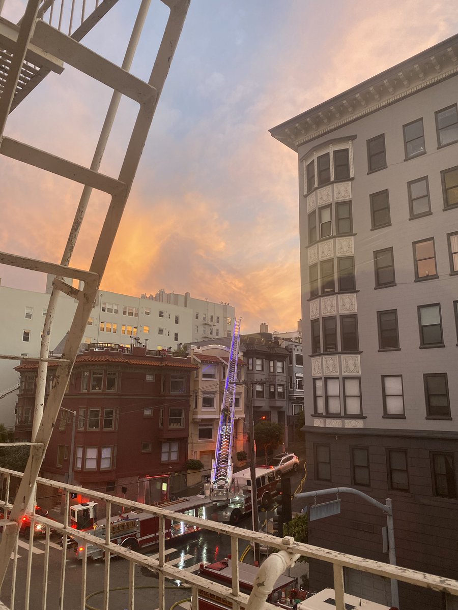 Looks like a filter, but sunset after the fire in San Francisco is eerily beautiful 

<a href="/SFFDPIO/">SAN FRANCISCO FIRE DEPARTMENT MEDIA</a> <a href="/kron4news/">KRON4 News</a> <a href="/KPIXtv/">CBS News Bay Area</a>