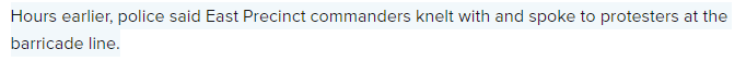 When local and national efforts to have police literally physically kneel alongside protesters, a play straight from U.S. counterinsurgency tactics deployed in Iraq and Afghanistan, failed as spectacularly as similar ploys did abroad, SPD resumed attacking protesters outright