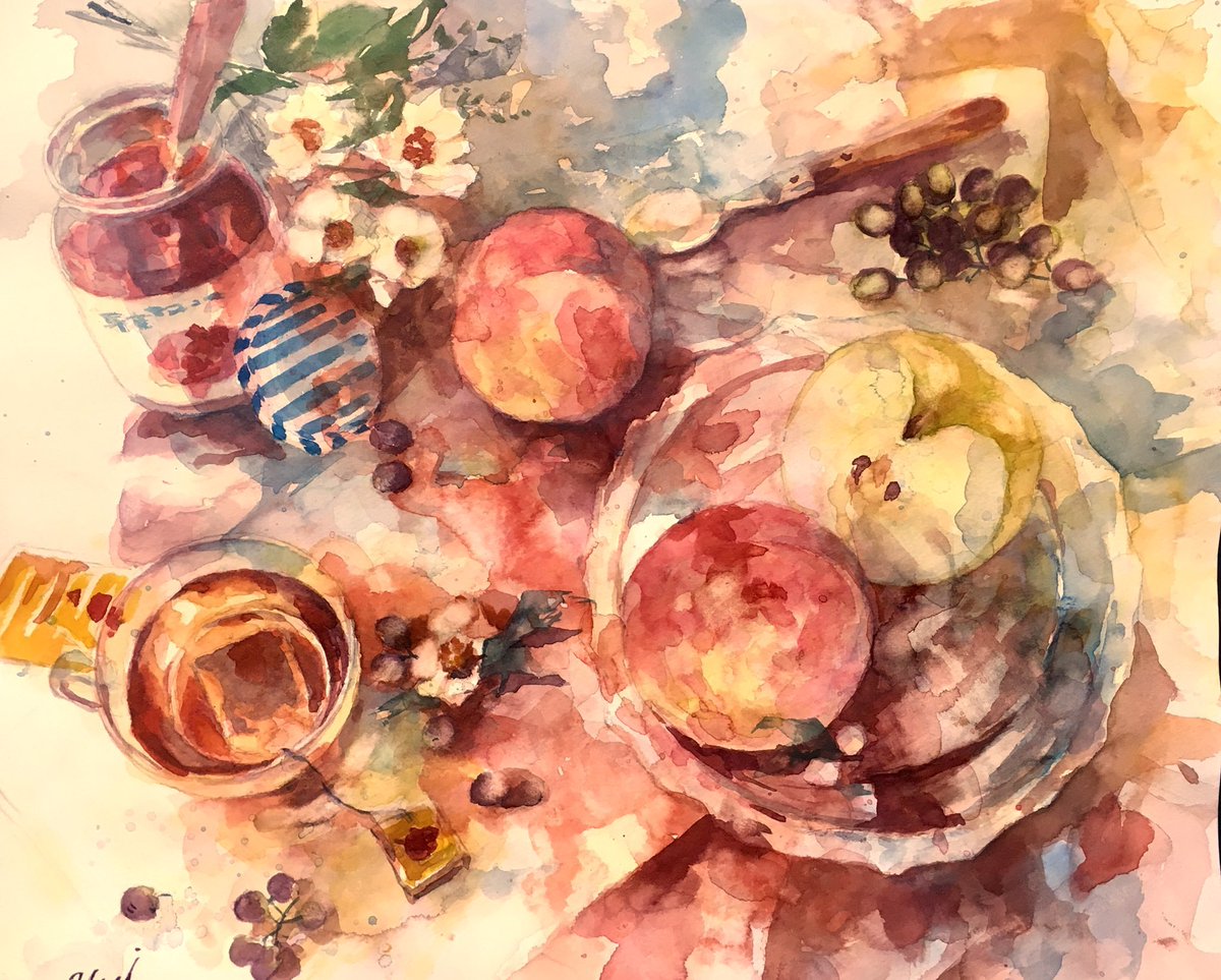 no humans painting (medium) watercolor (medium) food traditional media food focus fruit  illustration images