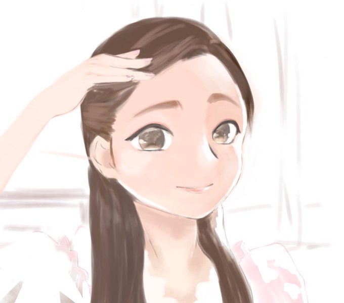 私の友人も便乗して似顔絵描いてくれました😭💕 かわいい〜〜!!この子めちゃくちゃ絵上手いから本当に嬉しい…あと手綺麗すぎないか????

これは最近の自撮りで一番お気に入りの写真を参考にしてくれたようです。
友人だからこそ見せれた写真だから貴重!すき…🥰 