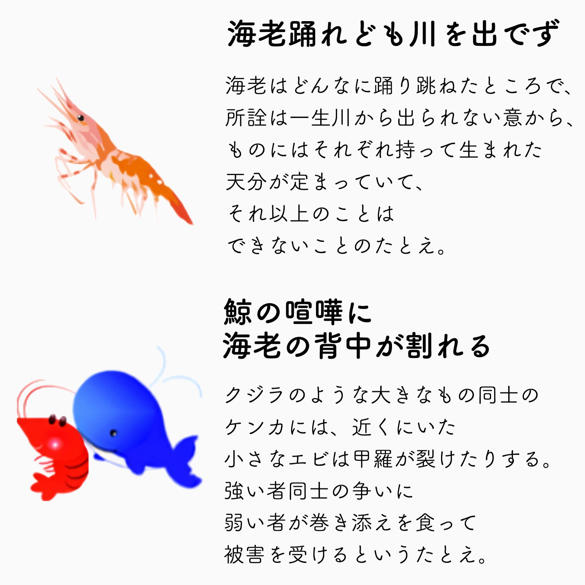 Twitter 上的 エビデイ 日本海老協会 海老 の文字は 海の老人を意味する当て字で 平安時代にはすでに使われていました 日本では 古くからおせち料理など 吉兆や縁起の良いとされ ことわざにも登場する人気食材です 数ある海老のことわざの中で 特に面白い