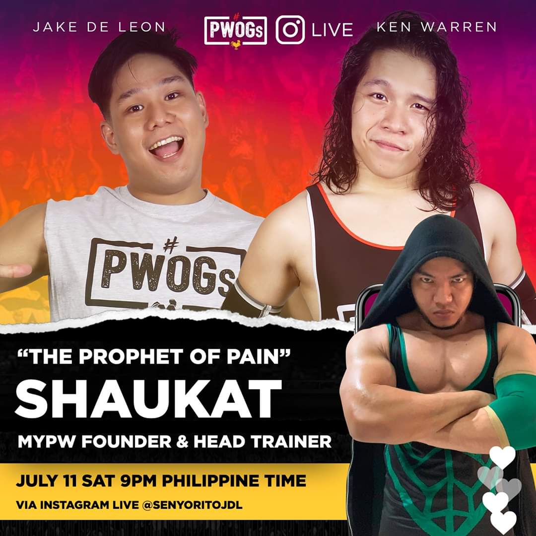 GET READY as we'll be having the 'Prophet of Pain' @TheShaukat on #PWOGLive! 🇲🇾

Catch us tonight over at instagram.com/senyoritojdl at 9PM as we'll be making #VirtualTowns with the founder & head coach of @MYProWrestling.

Join in if you have any questions too, amigos & amigas!