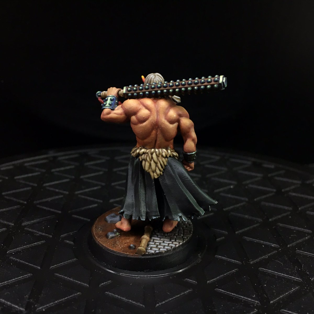 This is what I do in my free time: painting miniatures. This is my first 3D printed mini, anycubic photon, 32mm scale. Got the sculpt from titan forge miniatures.