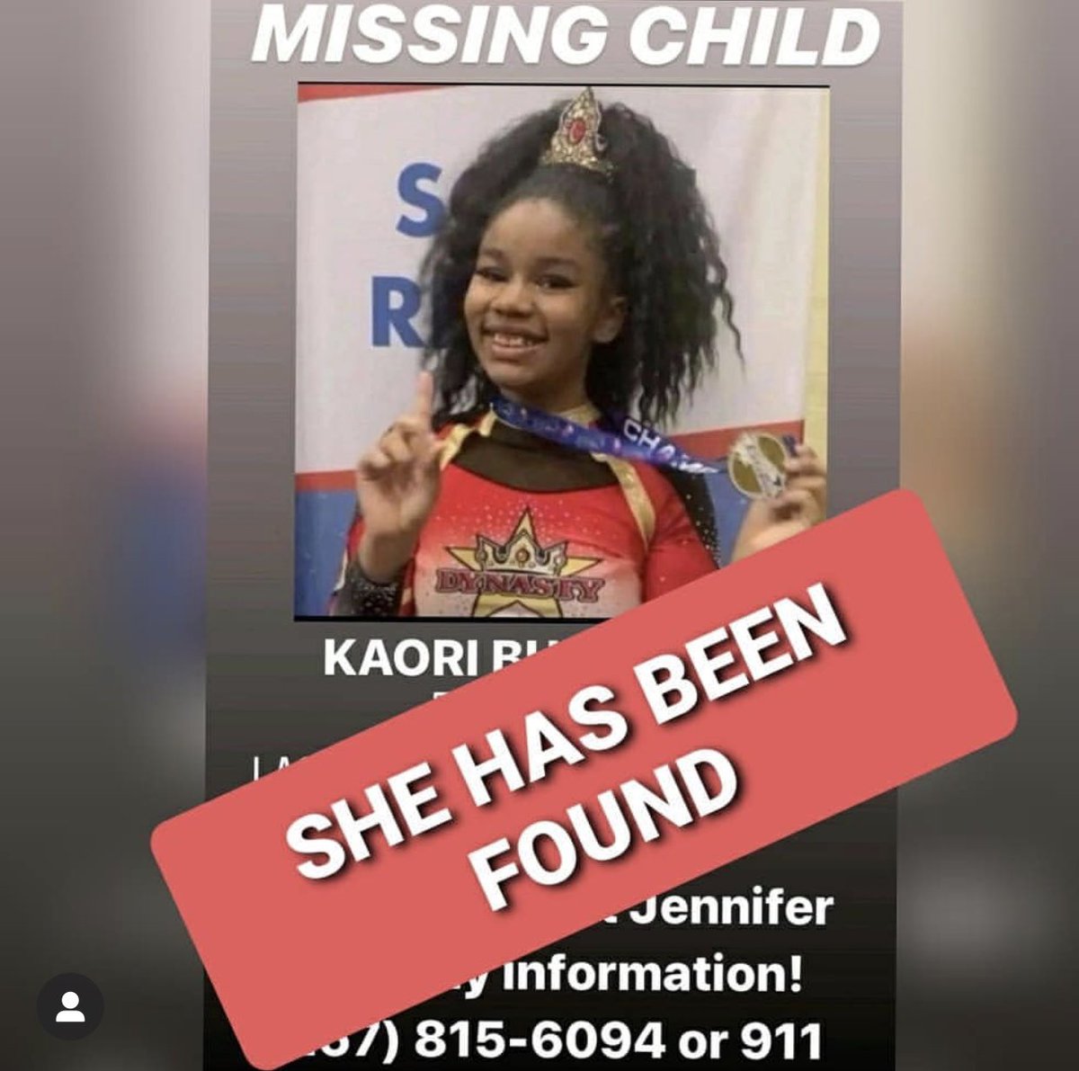 DSEAllStarCheer's tweet photo. @cheerUPDATES THANK YOU ALL! KAORI IS SAFE! https://t.co/8rc4svMIT5