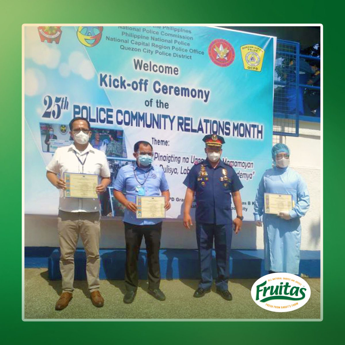 FruitasPH's tweet photo. We would like to express our sincerest gratitude to QCPD Director Brigadier General Ronnie Montejo and the whole QCPD for this recognition. We are truly honored with this acknowledgment. Rest assured that we will continue to provide our utmost support to our beloved Quezon City. https://t.co/e23VvjQTew