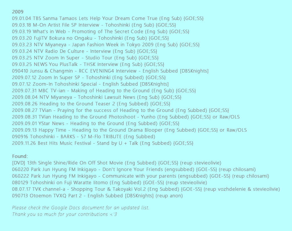 db5k_library's tweet photo. 【𝗥𝗲𝗾𝘂𝗲𝘀𝘁】Missing files NEW!
https://t.co/aiEYKb17vG
All help for retrieving these missing videos is appreciated. ♥ Check the Google Docs document for updates to the list. https://t.co/PxbkbLnuxj