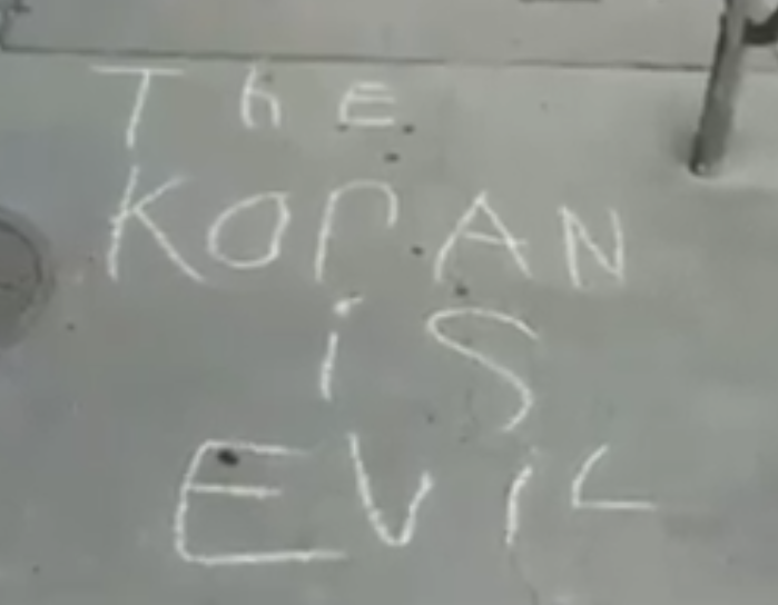 15. JDL members held a demonstration in front of Foodbenders where they harassed people on the street and wrote Islamophobic statements in front of the business. These actions are indefensible. The protest was attended by Meir Weinstein, Jordan Justein, Ron Banerjee, and others.